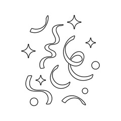 New Year Confetti Outline