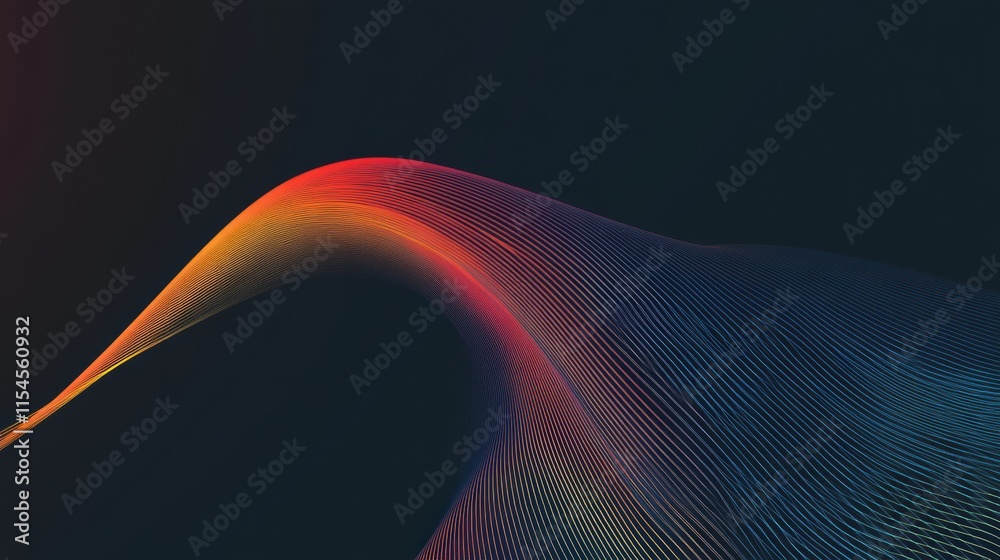 Fototapete Colorful light streaks create a mesmerizing abstract display across a dark background during a calming evening atmosphere. Generative AI