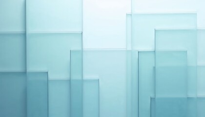 Layered blue geometric shapes with soft gradients