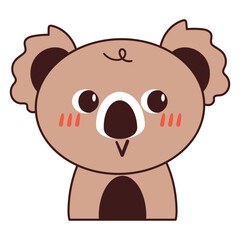 cute hand drawing cartoon koala. cute drawing for sticker, icon