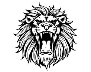 Fototapeta premium a lion head with a large open mouth and a large open mouth