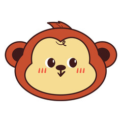 cute hand drawing cartoon monkey. cute animal drawing for sticker, icon