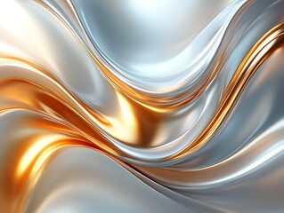 Obraz premium Abstract gold and silver liquid wave.