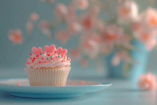 Cupcake mit Herzsprinkles