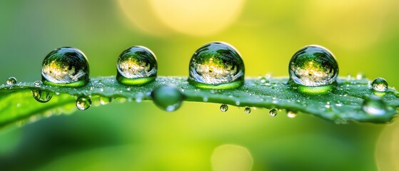 macro shot of dew drops on dandelion seeds, crystalclear droplets reflecting light, delicate textures, soft morning light, natural beauty