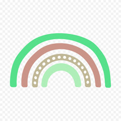 Hand drawn rainbow element. Boho rainbow hand drawn illustration