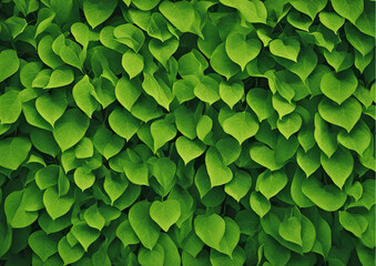 Naklejka premium Lush Green Leaves Background Nature Texture