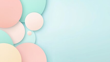 Soft pastel circles on a light background create a calming, abstract design perfect for backgrounds or decorative themes.