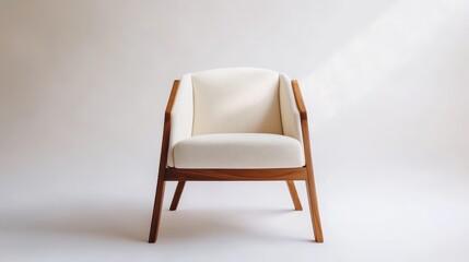 Fototapeta premium Minimalist Chair with Soft Cushion and Angled Legs
