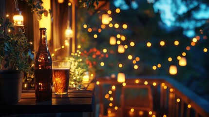 Cozy Evening with Beer and Lights