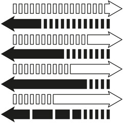 Fototapeta premium Directional arrow icon. Black and white arrows. Vector arrow collection. Navigation shapes.