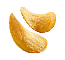 Potato chips isolated on transparent background