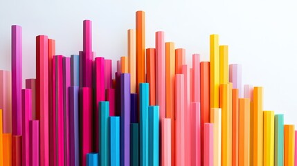 Fototapeta premium A stationery shop banner featuring pencils, markers, and craft paper in a vibrant display on a white backdrop.
