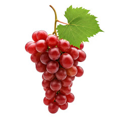 Fototapeta premium A bunch of pink, ripe grapes isolated on transparent background png