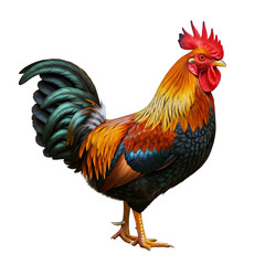 Fototapeta premium Beautiful rooster isolated on transparent background png