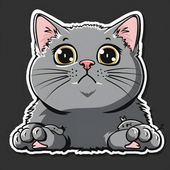 Obraz premium A cartoon cat with a mouse in its mouth