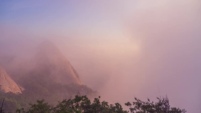rainbow in the fog