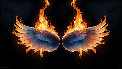 Fototapeta premium fiery heart on fire