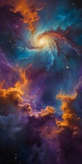 Fototapeta premium Cosmic Nebula with Swirling Colors