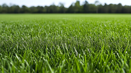 Fototapeta premium Lush green grass field, park background, nature photography, website banner.