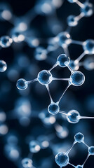 Molecular Structure, Science, Abstract, Dark Background, Research, Medical Illustration.