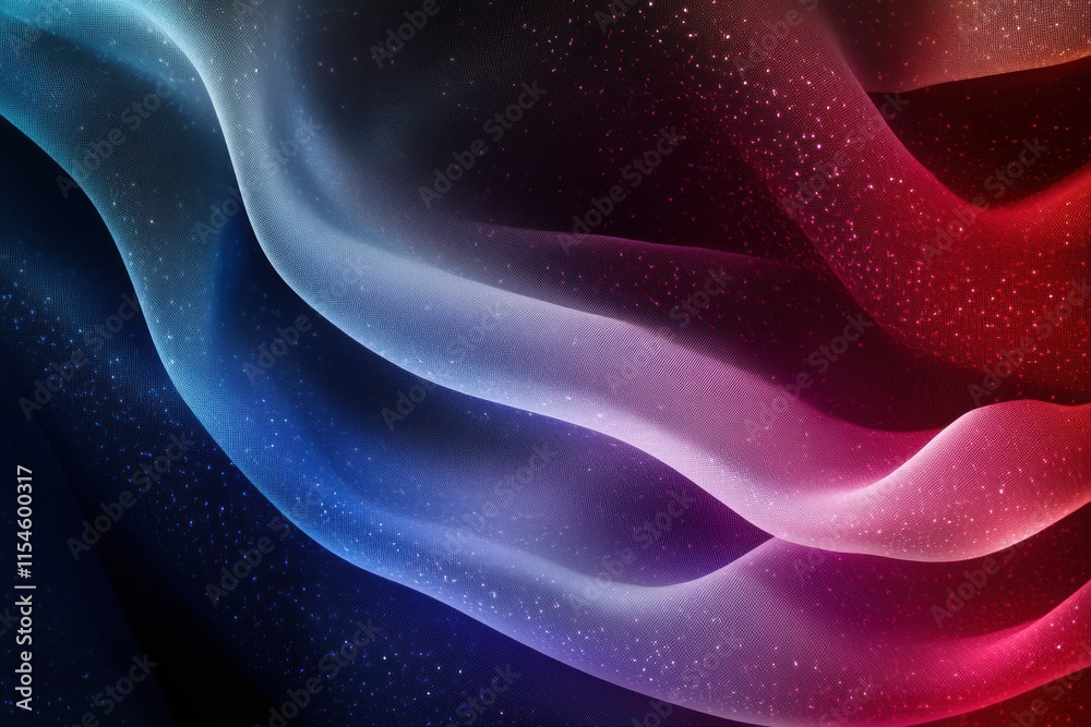 Poster flowing fabric texture resembling the american flag with vibrant colors displayed elegantly. generat
