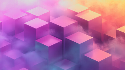 Vibrant Abstract Background Featuring Interconnected Cubes in Varying Shades Creating a Dynamic Sense of Depth and Motion Evoking a Modern Artistic Atmosphere for Creative Projects