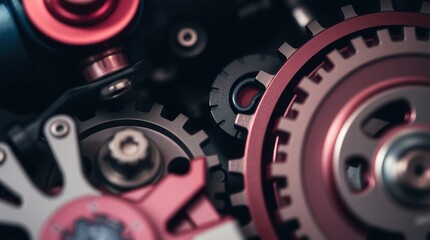 Close-up of intricate mechanical gears showcasing precision engineering.