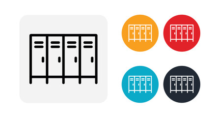 Four lockers outline icon for web and mobile