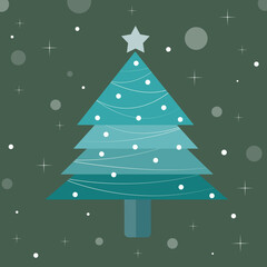 Christmas tree icon vector illustration.