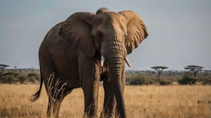 Fototapeta premium Wild african elephant with generative ai