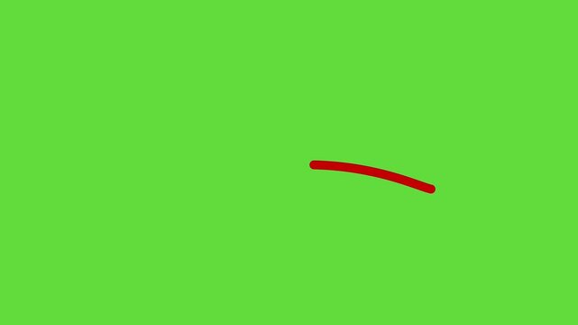 doodle red circle marker and underline stroke on green screen background for business presentation video