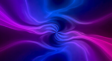 Fototapeta premium Celestial Energy Swirl: Mesmerizing Blend of Neon Blue and Purple Waves in a Cosmic Abstract Design
