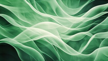 Fototapeta premium Abstract green waves creating a serene and fluid visual effect.
