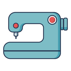 blue sewing machine tailor flat color vector illustration template design