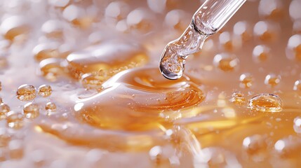 A close-up of a dropper applying scalp serum with visible hydration effects on dry skin