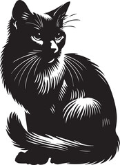 Obraz premium Black and white cat