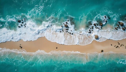 Aerial view of clear turquoise sea. Ai Generated
