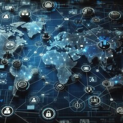 Obraz premium Cyber Security background
