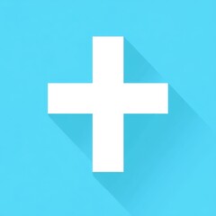 Fototapeta premium A white cross is on a blue background. Generative AI