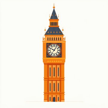 A large clock tower with a clock face that reads 10:30. Generative AI