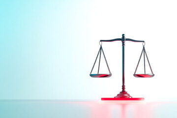 A balanced scale symbolizing justice against a soft gradient background.