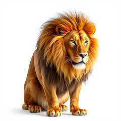 A lion on white background - animal generation -