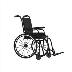 Fototapeta premium A black wheelchair with a white background. Generative AI