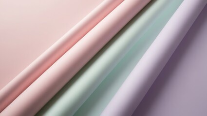 Pastel paper rolls arranged diagonally showing soft colors