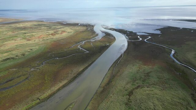 Aerial view of the inlets and streams of the Boschplaat, Terschelling-West, The Netherlands