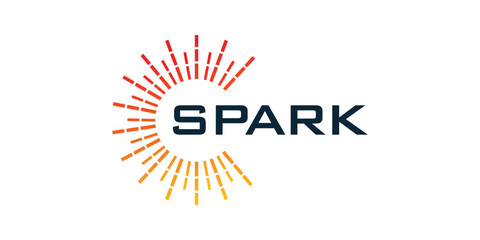 Spark logo and company name, simple spark logo