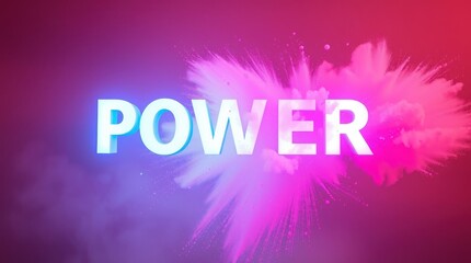 A vibrant graphic featuring the word "POWER" with colorful smoke effects.