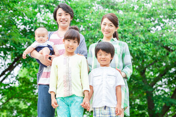 ５人家族のポートレート