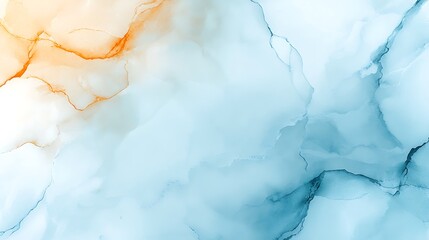 Naklejka premium Abstract Blue & Orange Ink Wash Painting - Abstract art